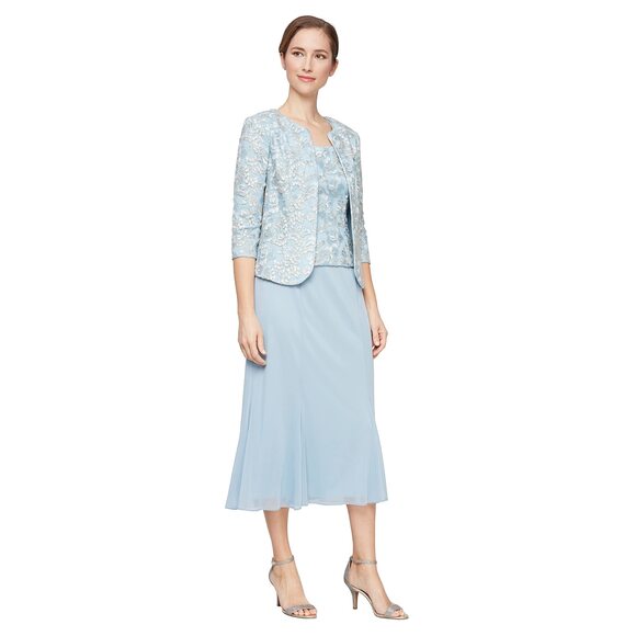 Alex Evenings Dresses & Skirts - Alex Evenings Women's Tea Length Mock Jacket Dress with Button Front
